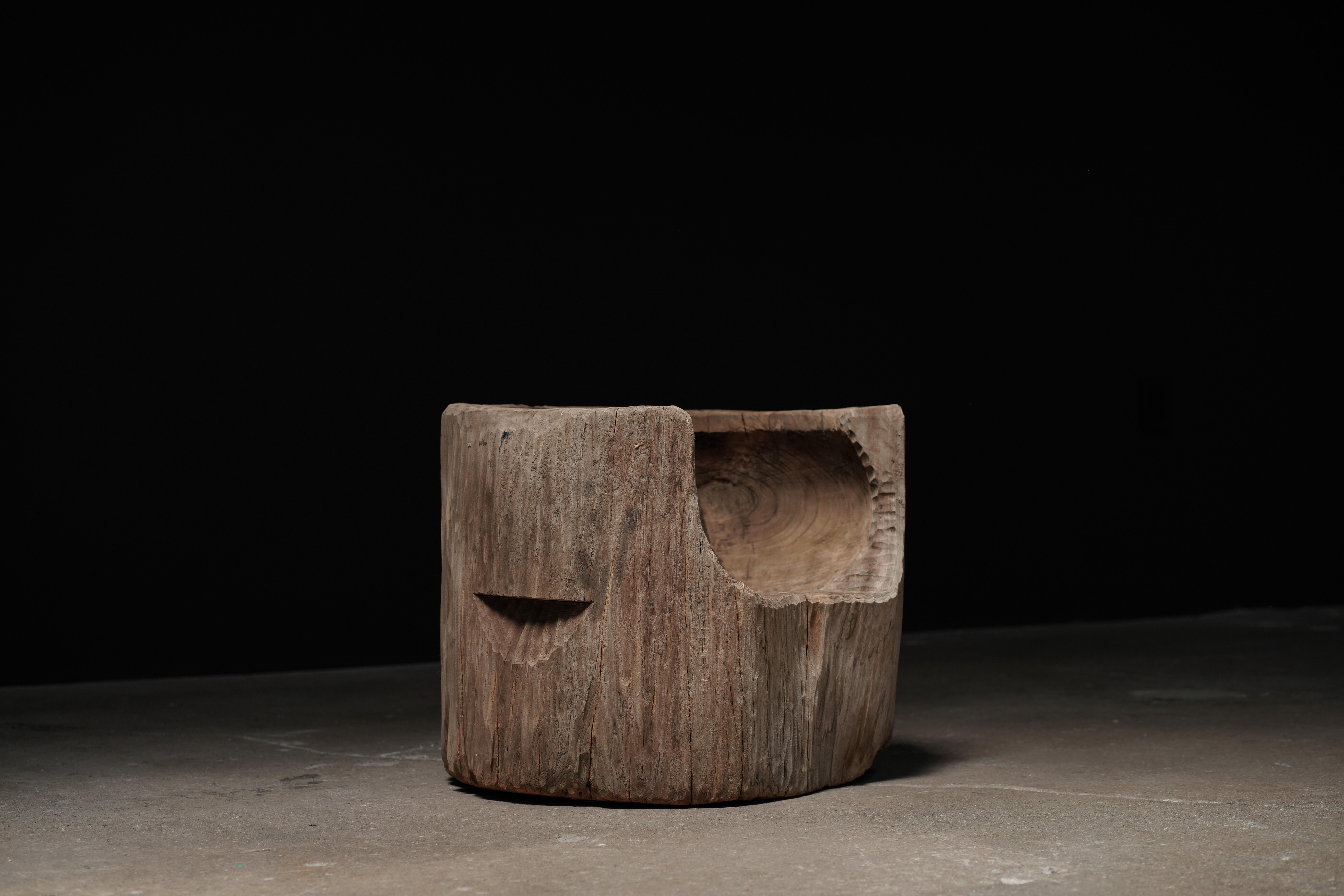 Carved Low Chair - Natural