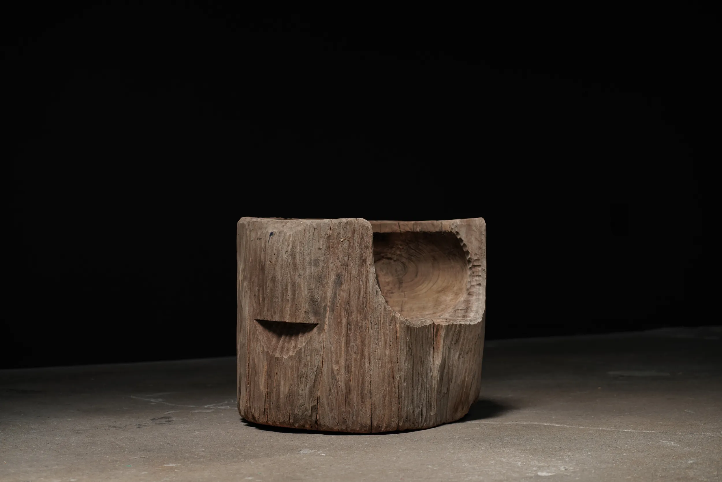 Carved Low Chair - Natural