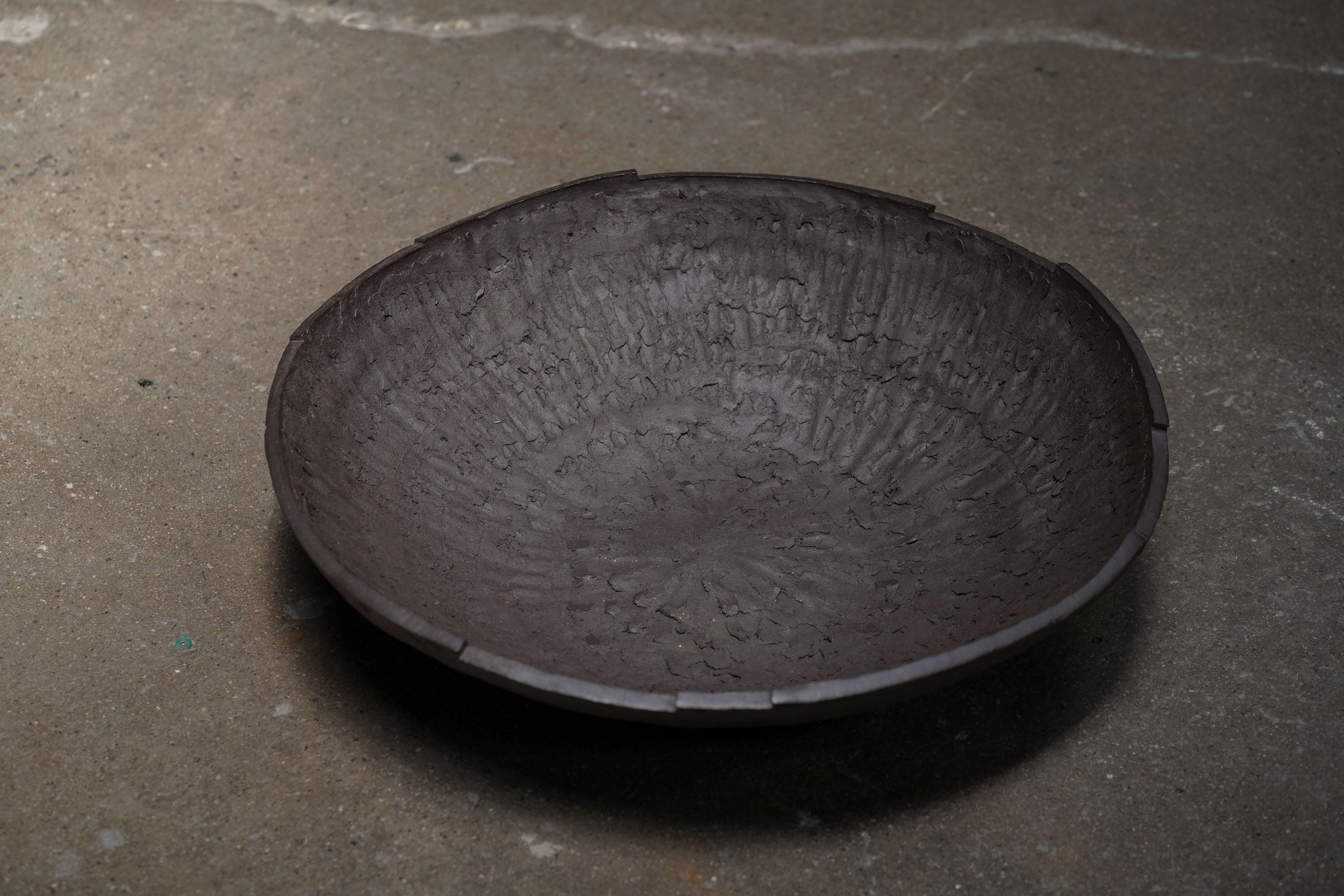 Large Sculpted Clay Bowl