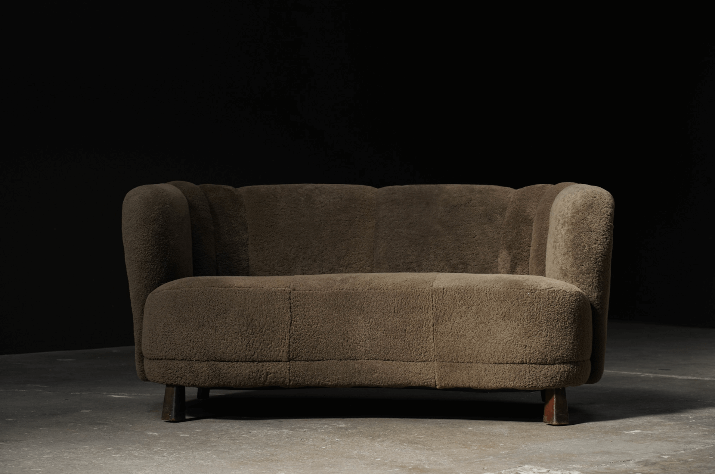 Danish Two-Seater Sofa, Shearling