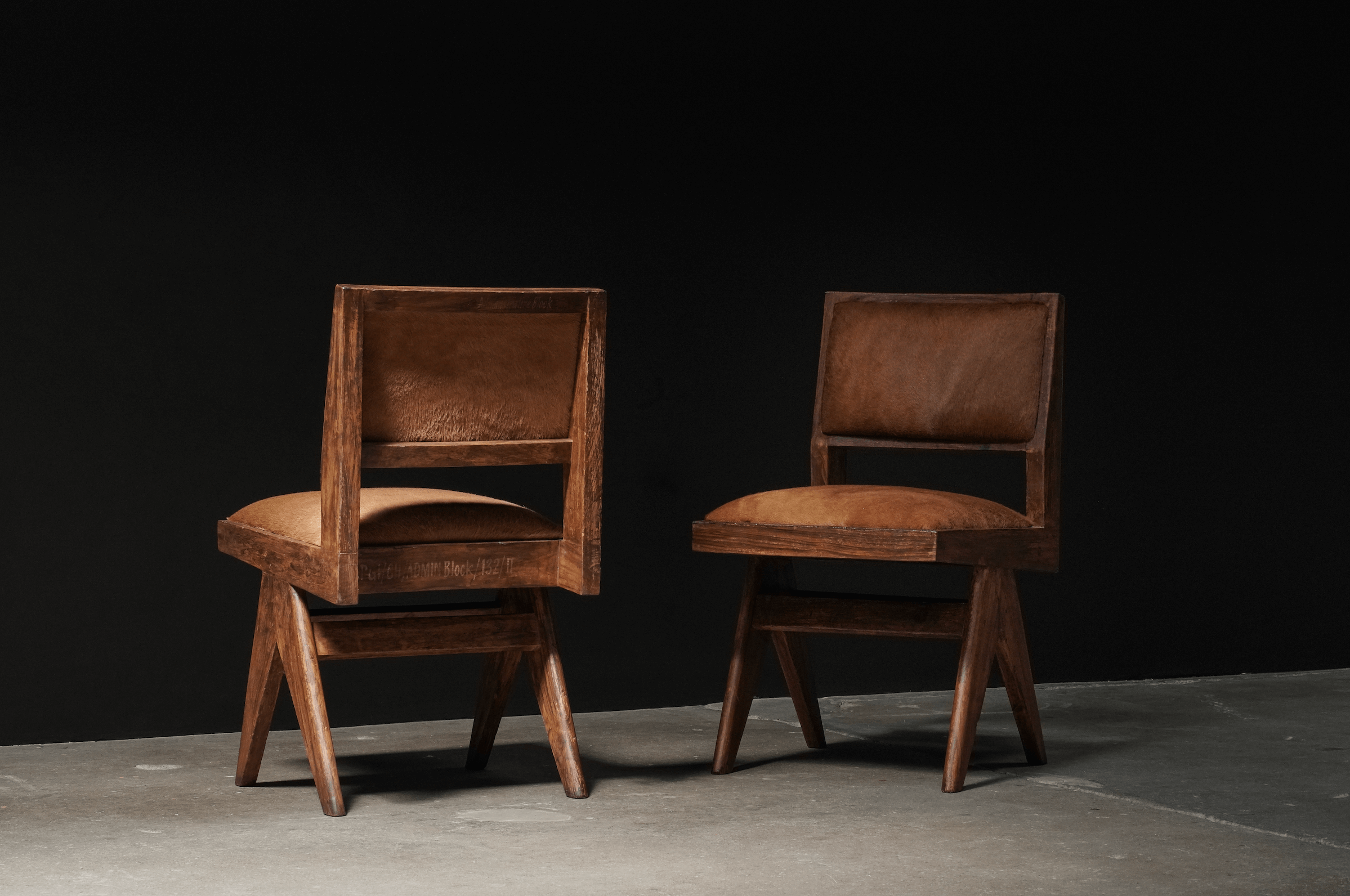 Pierre Jeanneret Dining Chair, Whiskey Hide