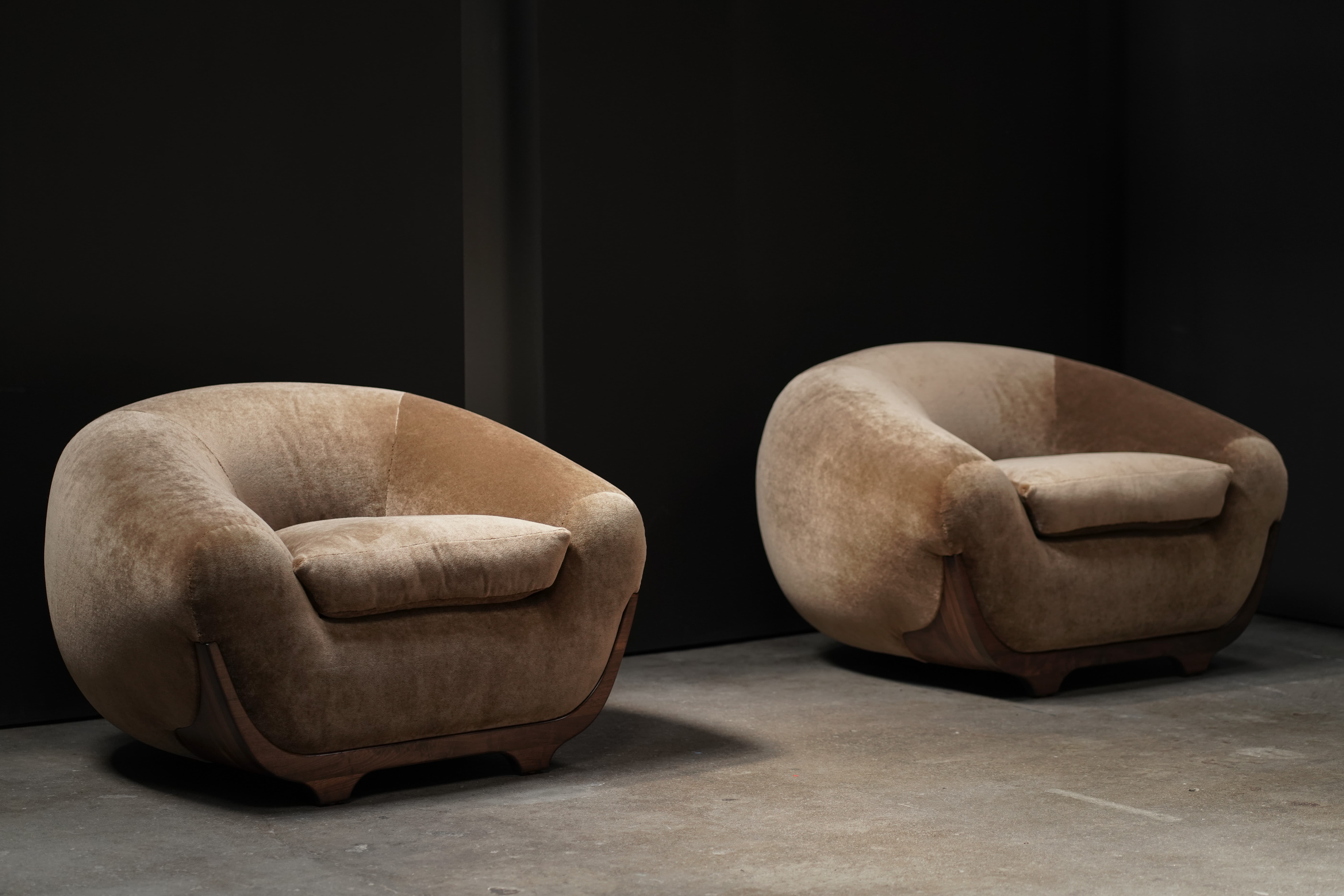 Stratus Lounge Chair in Bronze Mohair, by Studio Vushyan