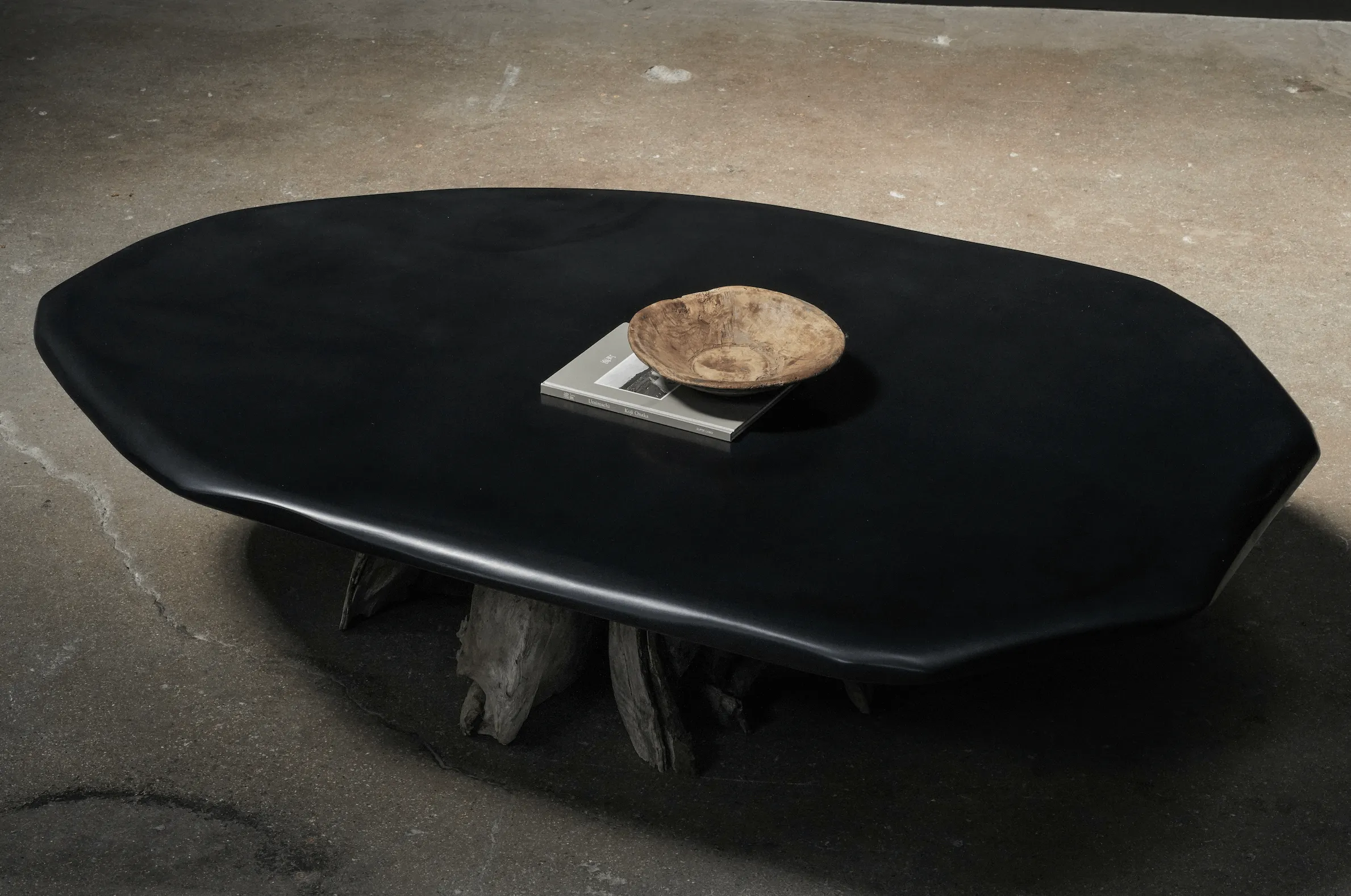 Cashew Top Coffee Table, Trunk Base