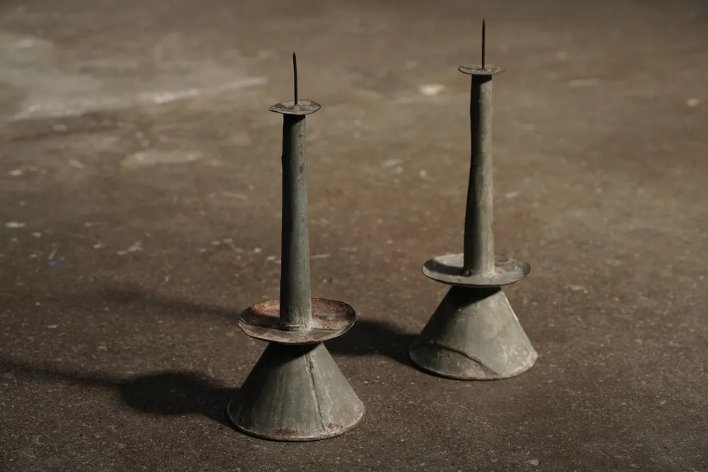 Pair Metal Candlesticks
