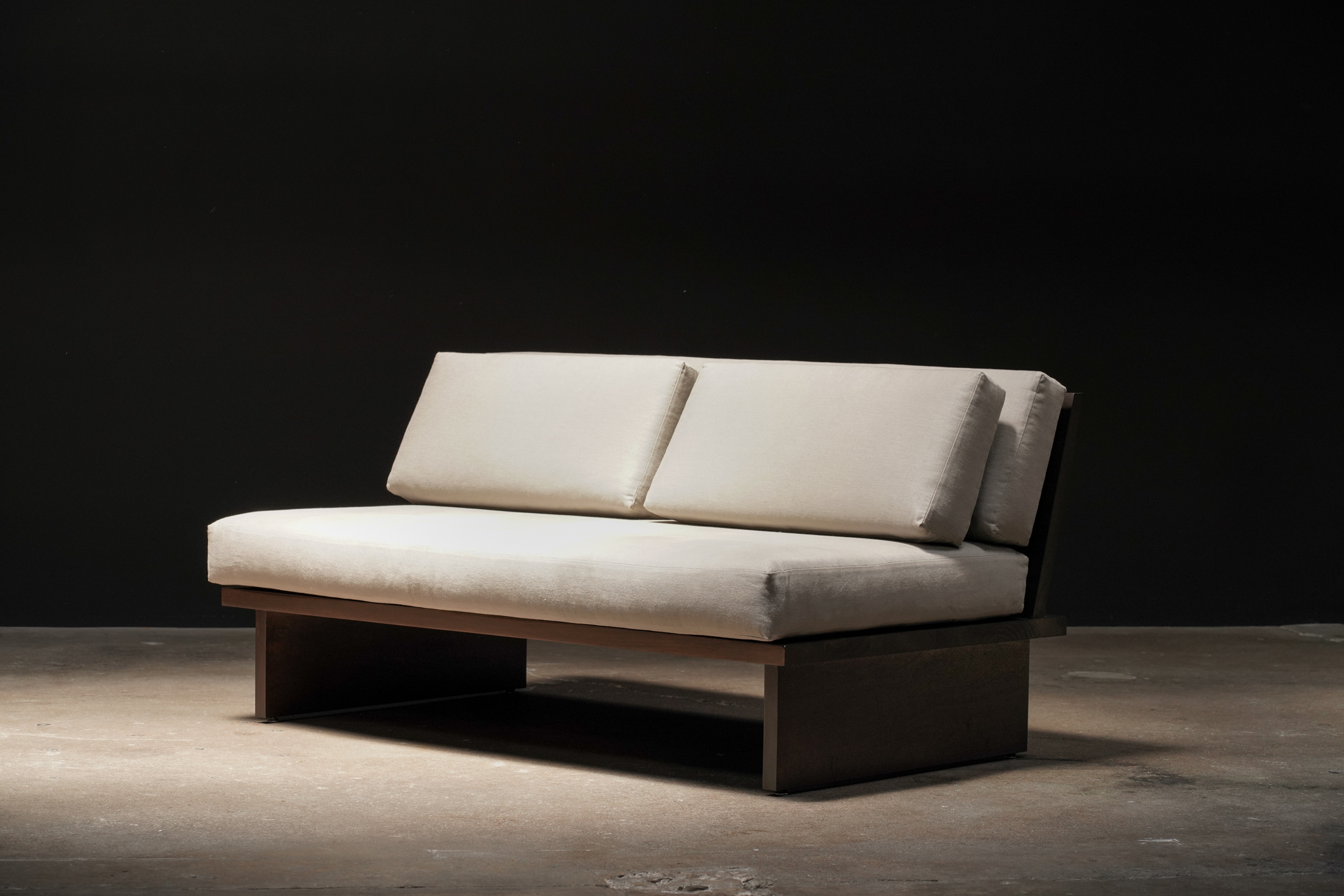 Bask Settee in Cedar, by Studio Vushyan