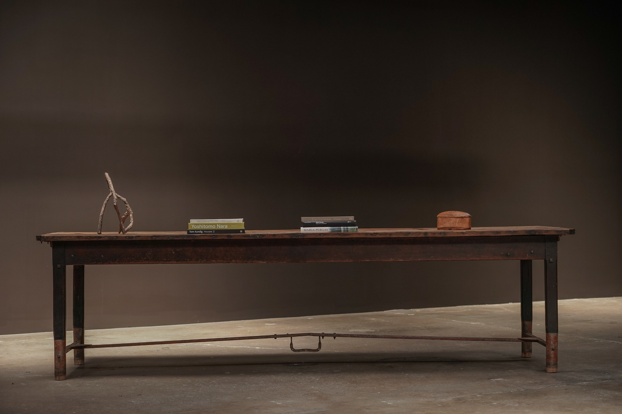 Wood Console with Metal Detail