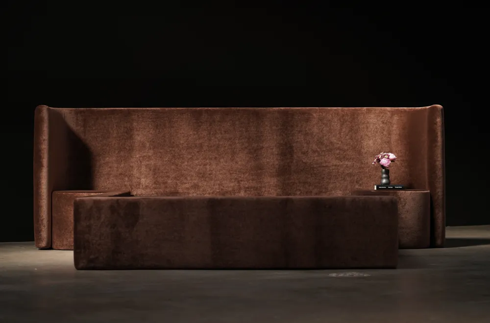 Pilaro Bed in Chestnut Mohair, by Studio Vushyan