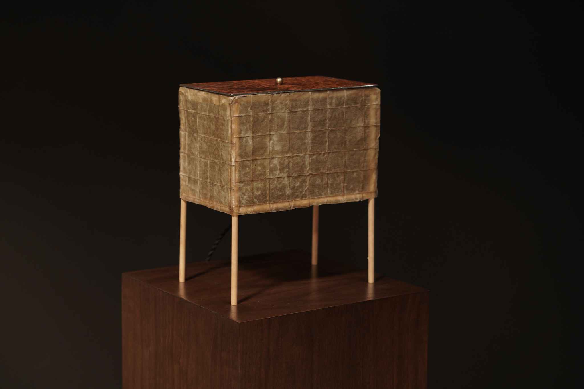 Hemp, Steel & Wood Lamp, Rectangle