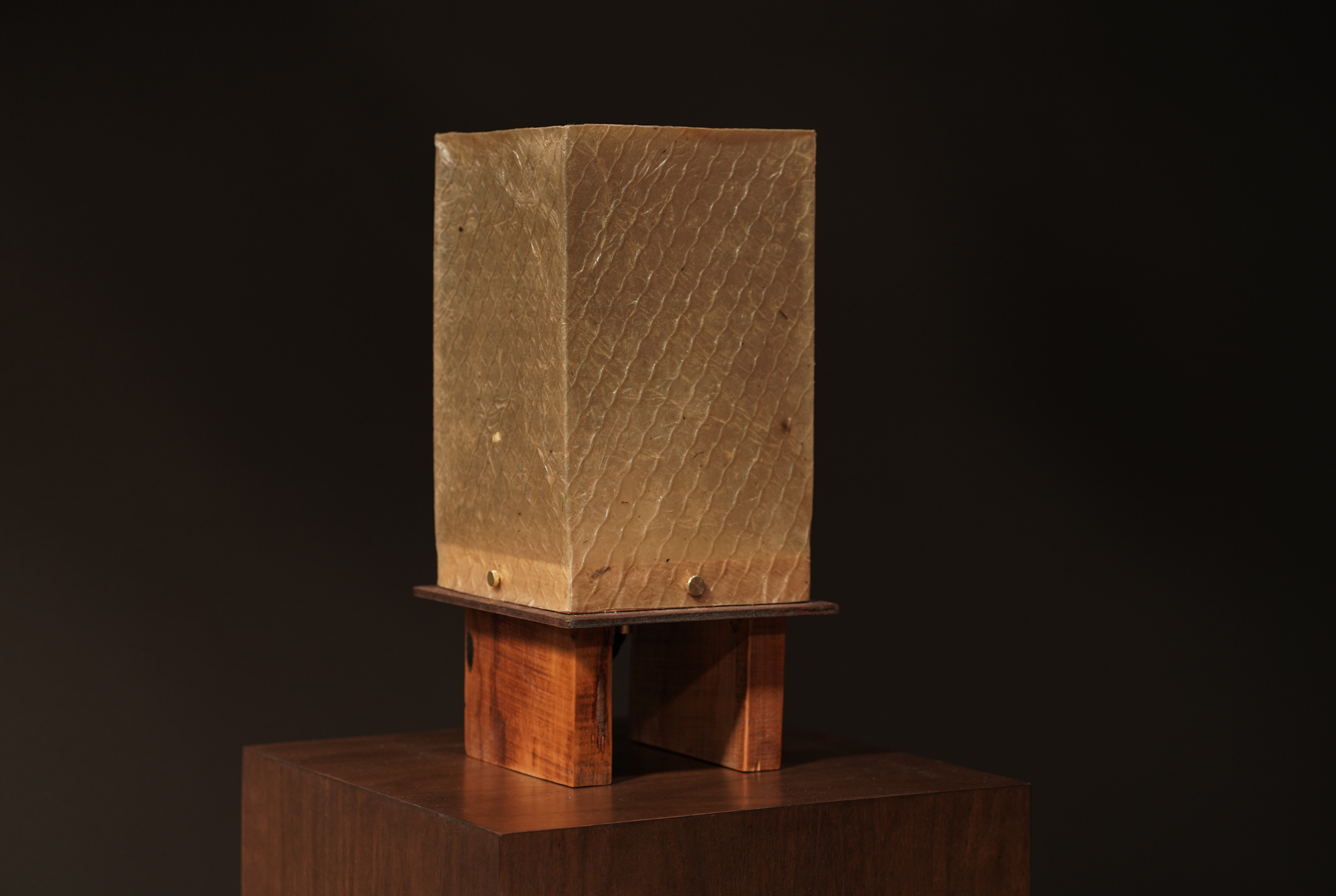 Hemp, Steel & Wood Lamp, Square
