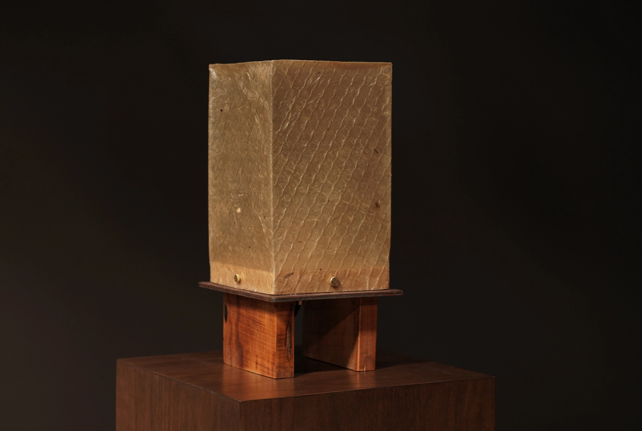 Hemp, Steel & Wood Lamp, Square