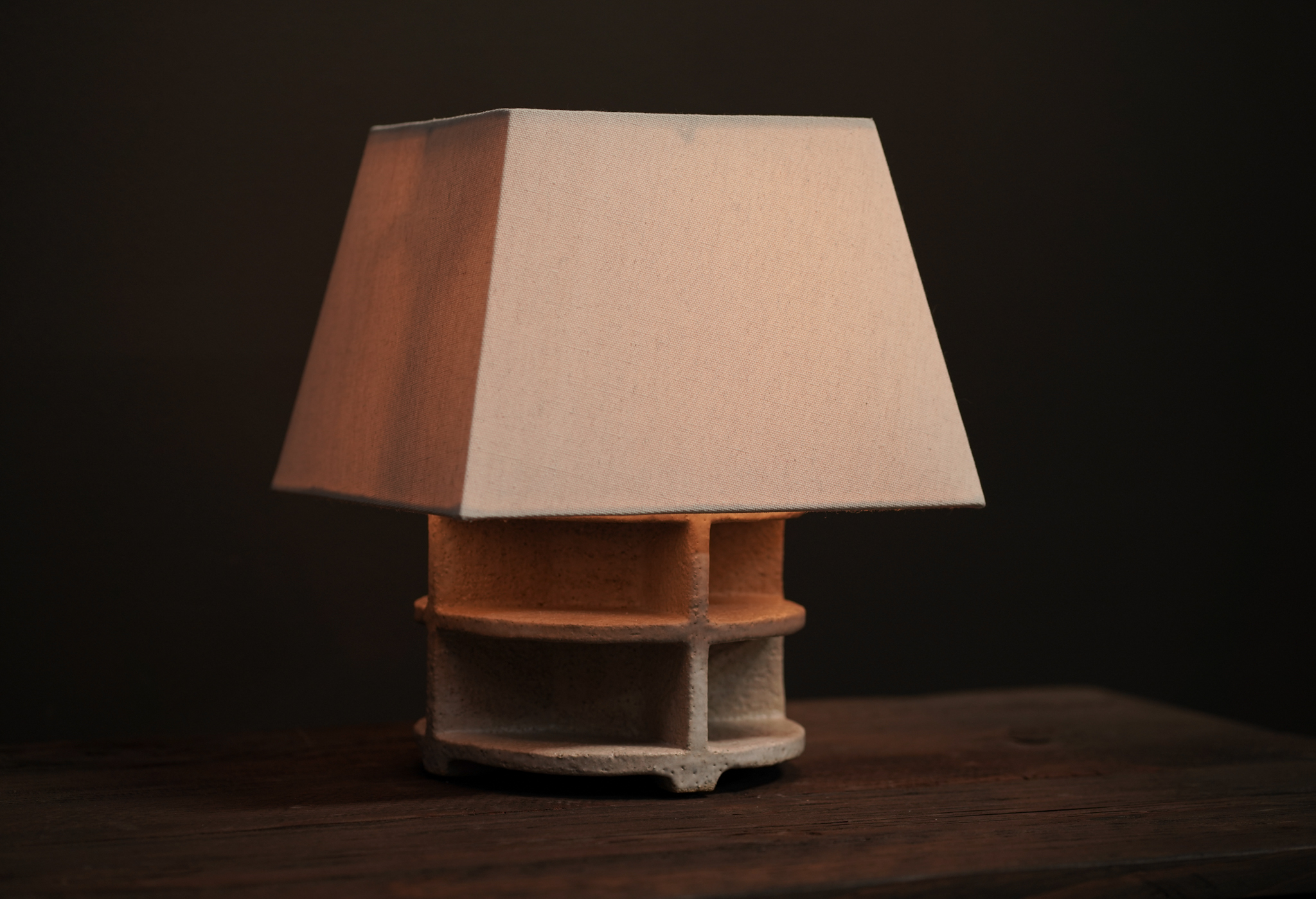 “Sculptural” Bookshelf Lamp , Lichen 
